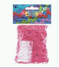 Rainbow Loom Original-gumičky-300ks-třpytivá červená