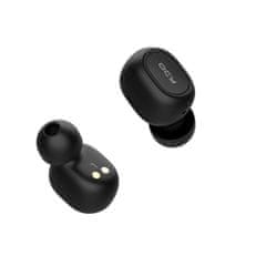 QCY - T1C, zcela bezdrátová špuntová sluchátka s dobíjecím boxem, černá