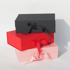 My Best Care Velká červená dárková krabice s magnetickým víkem a vyměnitelnou stuhou