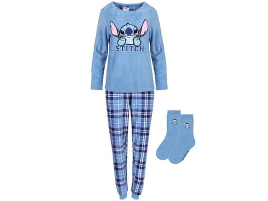 sarcia.eu Stitch DISNEY Dárková sada: dámské pyžamo + ponožky, fleece, modrá XS