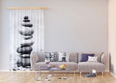 AG Design Kameny, záclony 140 x 245 cm, 1 díl, do kuchyně, obývacího pokoje, ložnice, FCS L 7504