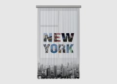 AG Design Černobílý New York, záclony, 140 x 245 cm, 1 díl, FCS L 7598