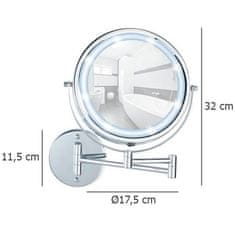 Wenko Kosmetické zrcátko Power-Loc LUMI s LED podsvícením, zvětšení x5