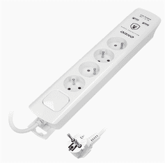 Orno Prodlužovací kabel ORNO OR-AE-13243/W/3M, 4x zásuvka, 2xUSB 2,1A, bílá, 3m