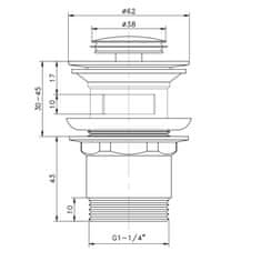 TZB Odpadový ventil CLICK-CLAK 5/4" - malý