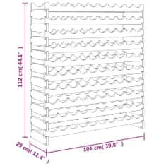 Greatstore Regál na víno 101 x 29 x 112 cm masivní borové dřevo