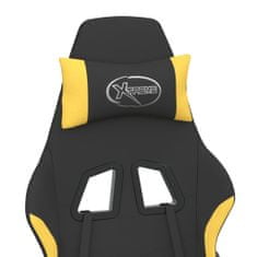Vidaxl Masážní herní židle černá a žlutá textil