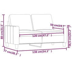 Vidaxl 2místná pohovka cappuccino 120 cm umělá kůže