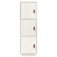 Greatstore Skříň highboard bílá 34x40x108,5 cm masivní borové dřevo