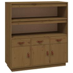 Greatstore Skříň highboard medově hnědá 100x40x108,5 cm masivní borovice