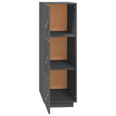 Greatstore Skříň highboard šedá 34x40x108,5 cm masivní borové dřevo