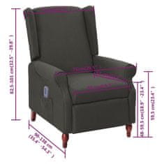 Greatstore 282208 Massage Recliner Dark Grey Fabric