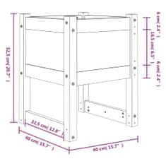 Greatstore Truhlík bílý 40 x 40 x 52,5 cm masivní borové dřevo