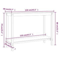 Greatstore Konzolový stolek 110x40x80 cm masivní borové dřevo