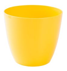 Plastkon Obal na květník ELLA plastový žlutý lesklý d11x10cm