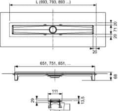 Tece TECEdrainline-Evo, sprchový žlábek,100cm 601002 - Tece