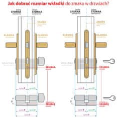 Gerda 40/50 nikl saténový zámek pro 3klíčový dveřní zámek