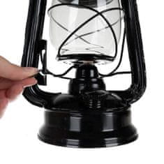 HADEX Petrolejová lampa 24 cm černá