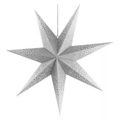 Emos Vánoční papírová hvězda bílo-stříbrná závěsná 60cm DCAZ08