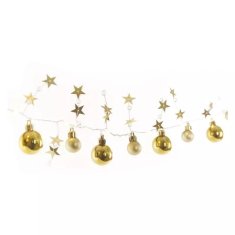 Emos LED vánoční girlanda zlaté koule s hvězdami DCGW11