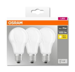 Osram 3x LED žárovka E27 A60 10W = 75W 1055lm 2700K Teplá bílá