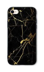 TopQ Kryt LUXURY iPhone SE 2020 pevný Marble černo-zlatý 49249