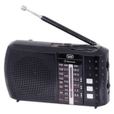 Trevi Rádio , RA 7F20 BT, přenosné, Bluetooth, FM/AM/SW, USB, micro SD karta, lithiová baterie, barva černá