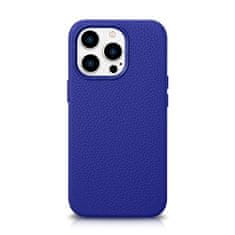 shumee Magnetické kožené pouzdro na iPhone 14 Pro Max s koženým pouzdrem MagSafe Litchi Premium Leather Case tmavě modré