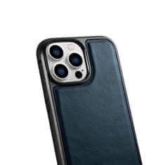 iCARER kožené pouzdro na iPhone 14 PRO 6.1" Oil wax real leather back cover Blue