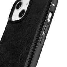 iCARER kožené pouzdro na iPhone 14 PLUS 6.7" Oil wax real leather back cover Black