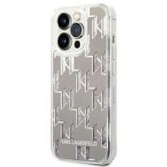 Karl Lagerfeld KLHCP14LLMNMS hard silikonové pouzdro iPhone 14 PRO 6.1" silver Liquid Glitter Monogram