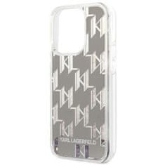 Karl Lagerfeld KLHCP14LLMNMS hard silikonové pouzdro iPhone 14 PRO 6.1" silver Liquid Glitter Monogram