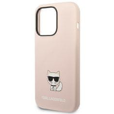 Karl Lagerfeld KLHCP14XSLCTPI hard silikonové pouzdro iPhone 14 PRO MAX 6.7" light pink Silicone Choupette Body