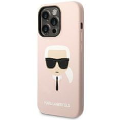 Karl Lagerfeld KLHCP14XSLKHLP hard silikonové pouzdro iPhone 14 PRO MAX 6.7" light pink Silicone Karl`s Head