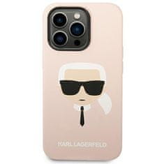 Karl Lagerfeld KLHCP14XSLKHLP hard silikonové pouzdro iPhone 14 PRO MAX 6.7" light pink Silicone Karl`s Head