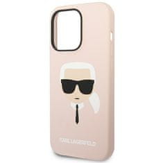 Karl Lagerfeld KLHCP14XSLKHLP hard silikonové pouzdro iPhone 14 PRO MAX 6.7" light pink Silicone Karl`s Head