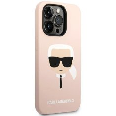 Karl Lagerfeld KLHCP14XSLKHLP hard silikonové pouzdro iPhone 14 PRO MAX 6.7" light pink Silicone Karl`s Head