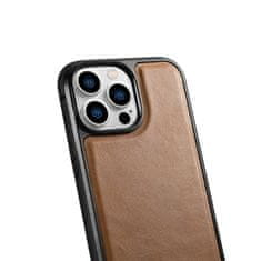 iCARER kožené pouzdro na iPhone 14 PRO MAX 6.7" Oil wax real leather back cover Light brown