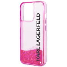 Karl Lagerfeld KLHCP14XLCKVF hard silikonové pouzdro iPhone 14 PRO MAX 6.7" pink Liquid Glitter Elong