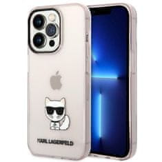 Karl Lagerfeld KLHCP14XCTTRI hard silikonové pouzdro iPhone 14 PRO MAX 6.7" pink Transparent Choupette Body