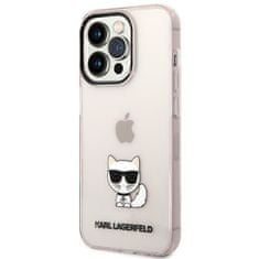 Karl Lagerfeld KLHCP14XCTTRI hard silikonové pouzdro iPhone 14 PRO MAX 6.7" pink Transparent Choupette Body