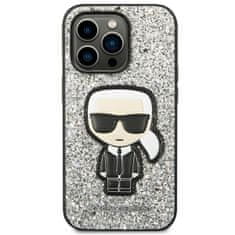 Karl Lagerfeld KLHCP14XGFKPG hard silikonové pouzdro iPhone 14 PRO MAX 6.7" silver Glitter Flakes Ikonik