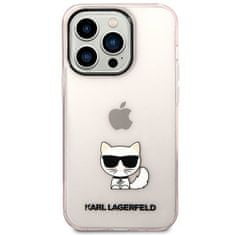 Karl Lagerfeld KLHCP14XCTTRI hard silikonové pouzdro iPhone 14 PRO MAX 6.7" pink Transparent Choupette Body