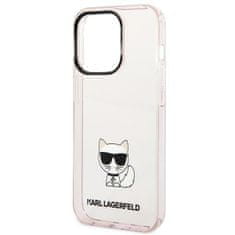 Karl Lagerfeld KLHCP14XCTTRI hard silikonové pouzdro iPhone 14 PRO MAX 6.7" pink Transparent Choupette Body