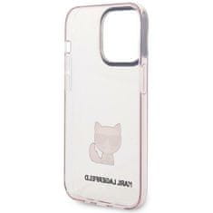 Karl Lagerfeld KLHCP14XCTTRI hard silikonové pouzdro iPhone 14 PRO MAX 6.7" pink Transparent Choupette Body