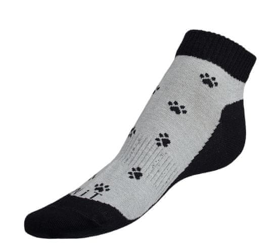 Bellatex Ponožky nízké Tlapky černé - 35-38 - černá, šedá