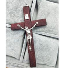 Dřevěný kříž na zeď 12cm hnědý