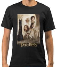 CurePink Pánské tričko Lord Of The Rings|Pán prstenů: The Two Towers (L) černá bavlna