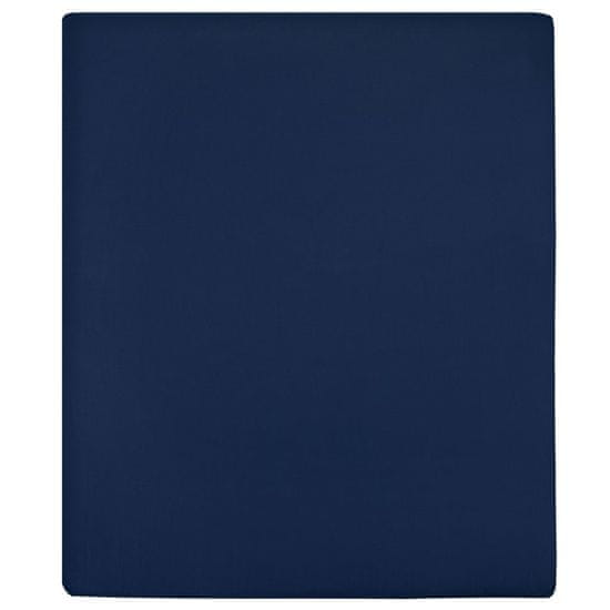 Greatstore Jersey prostěradlo námořnická modř 140x200 cm bavlna