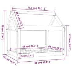 Greatstore Pelíšek pro psy 81x60x70 cm masivní borovice